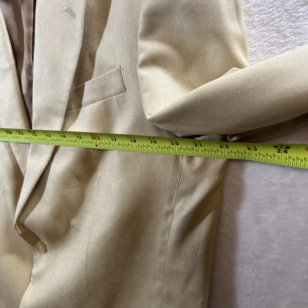 Lands End Blazer Men's 42L Long Silk Sport Coat Blazer Gold Yellow 2 Button - Picture 16 of 16